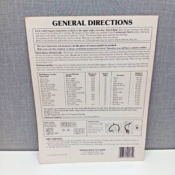 Teddy Bear Plastic Canvas Pattern Booklet Needlecraft Designs 90s Christmas + - Picture 2 of 2